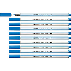 STABILO Feutre pinceau Pen 68 brush, bleu foncé ()