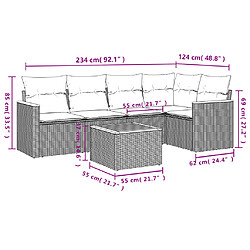 Acheter vidaXL Salon de jardin avec coussins 6pcs mélange beige résine tressée