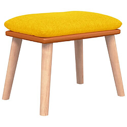 Maison Chic Repose-pied,Tabouret confortable Jaune moutarde 45x29,5x35 cm Tissu et similicuir -MN79960