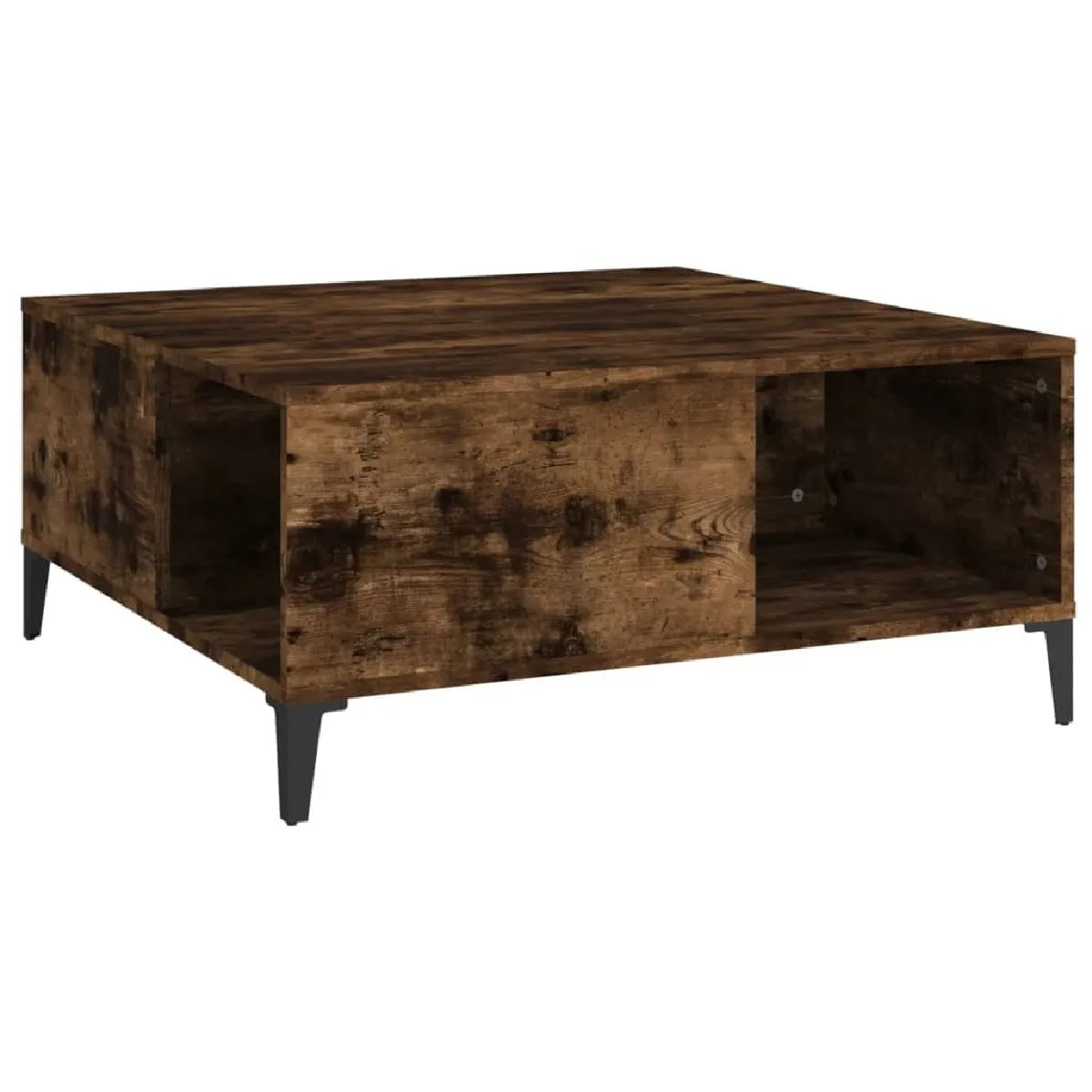 Maison Chic Table basse,Table Console Table d'appoint, Table pour salon chêne fumé 80x80x36,5 cm bois d'ingénierie -MN22042