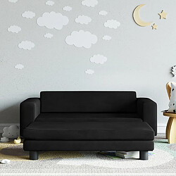 Maison Chic Canapé avec repose-pied pour enfants,Canapé Relax,Sofa de Salon,Banquette noir 100x50x30 cm velours -GKD651161