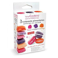 Scrapcooking 3 colorants alimentaires - orange, violet, rose 