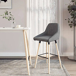 vidaXL Tabouret de bar Gris foncé Tissu 