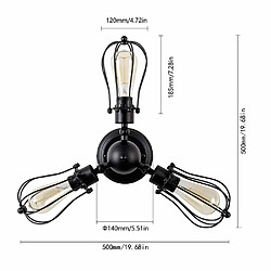 Acheter Stoex Plafonnier Industriel Métal Réglable Suspension Luminaire Vintage Moderne Industrielle pour Salon Chambre Café Bar Restaurent Chambre Réfectoire (Noir)