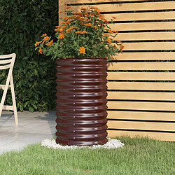 Maison Chic Jardinière,Bac à fleurs - pot de fleur de jardin Acier enduit de poudre 40x40x68 cm Marron -GKD77592