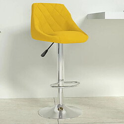 vidaXL Tabouret de bar Jaune moutarde Velours 