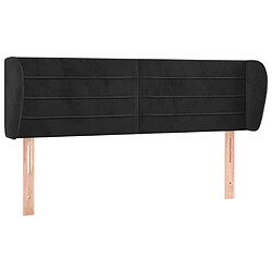 Maison Chic Tête de lit scandinave avec oreilles,meuble de chambre Noir 147x23x78/88 cm Velours -MN86734