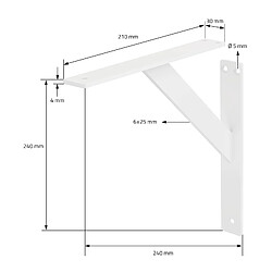 ML-Design 6x Support étagère murale fixation flottante aluminium blanc robuste 240x240 mm pas cher