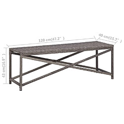 Maison Chic Banc de jardin | Banquette de jardin | Chaise Relax 120 cm Résine tressée Gris -MN16177 pas cher