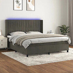 Sommier à lattes,Cadre à lattes de lit pour Adulte matelas et LED Gris foncé 160x200 cm -MN34564