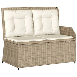 Avis vidaXL Salon de jardin avec coussins 5 pcs beige résine tressée