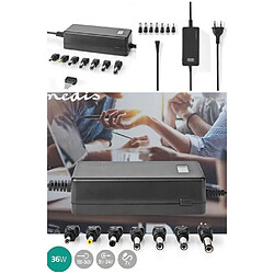 NEDIS Adaptateur secteur universel Notebook PC 36W 5 - 24 V DC 1.80 m 2.4 A - 3.0 A 7 plug(s) Noir ALIM PC