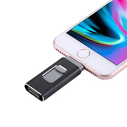 Acheter Wewoo Clé USB noir pour iPhone et iPad & iPod la plupart des smartphones Android PC 3 en 1 USB 2.0 Lightning 8 broches Micro USB 128 Go Flash Drive,