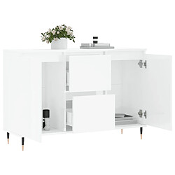 Avis vidaXL Buffet blanc brillant 104x35x70 cm bois d'ingénierie