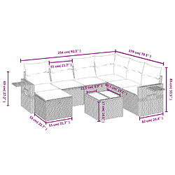 Avis vidaXL Salon de jardin 8 pcs avec coussins noir résine tressée