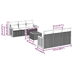 vidaXL Salon de jardin avec coussins 7 pcs beige résine tressée pas cher