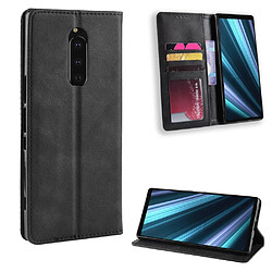 Etui en PU style vintage noir pour votre Sony Xperia XZ4