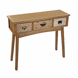 Versa Meuble d'entrée étroit, Table console Pavia 90x30x80,5cm,Bois, Marron