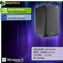 Sedatech Workstation Silent • Intel i9-12900KF • RTX4060 • 32Go DDR5 • 1To SSD M.2 • Windows 11