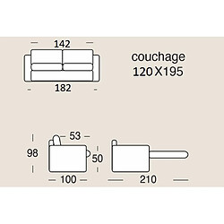 Acheter Inside 75 Canapé convertible express FLORENCE couchage 120cm matelas Stella 17cm Gris