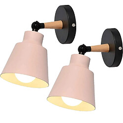 Stoex Lot de 2 Moderne Applique Murale Industrielle en Métal Luminaires E27 Edison Loft Lampe pour Café Bar Couloir Salle à Manger Salon Chambre (Ro