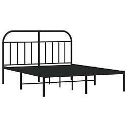 Maison Chic Lit adulte - Cadre de lit métal avec tête de lit,Structure du lit Contemporain pour chambre noir 140x200 cm -MN82778 pas cher