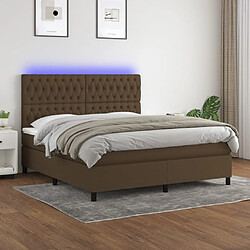 vidaXL Sommier à lattes de lit matelas et LED Marron foncé 180x200cm 