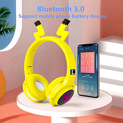 Universal Cute Kids Bluetooth 5.0 Casque 7 Couleur LED Casque Support Carte SD Câble audio Casque pour garçons et filles Cadeau Enfants | Casque Bluetooth pas cher