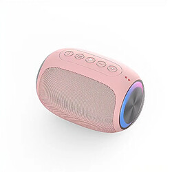 Brand 0 Haut-parleur audio sans fil Bluetooth, lumières éblouissantes colorées, carte enfichable pratique pour la maison, disque U, caisson de basses extérieur rose