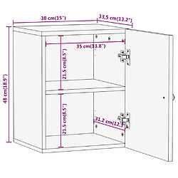 vidaXL Armoire murale de bain marron et noir bois massif de manguier pas cher