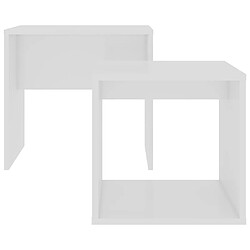 Avis vidaXL Ensemble de table basse Blanc 48x30x45 cm Bois d'ingénierie