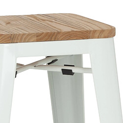 Tabouret de bar VANTAGGIO HIGH W Métal blanc / Assise bois clair hjh OFFICE