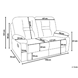 Avis Beliani Canapé 2 places inclinable beige BERGEN