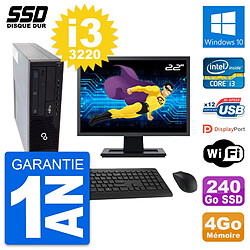 PC Fujitsu E910 DT Ecran 22" Intel i3-3220 RAM 4Go SSD 240Go Windows 10 Wifi · Occasion 