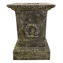 L'Héritier Du Temps Socle Colonne Pilier Pour Vasque Jardinière Décoration Extérieure Intérieure de Château en Fonte Patinée Verte 44x44x63cm