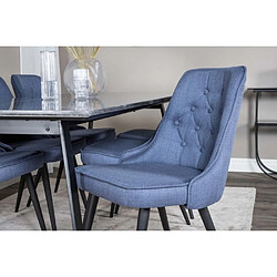 Venture Home Chaise en tissu matelassé Velvet Deluxe (Lot de 2) bleu et noir.