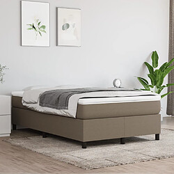 vidaXL Sommier à lattes de lit avec matelas Taupe 120x200 cm Tissu