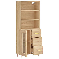 Avis vidaXL Buffet haut Chêne sonoma 69,5x34x180 cm Bois d'ingénierie