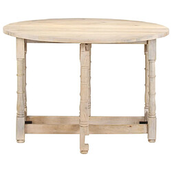 vidaXL Table à manger Rond 110x76 cm Bois de manguier massif