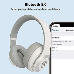 Universal Casque Bluetooth sur-auriculaire, casque Bluetooth 5.0 Bluetooth 5.0 Hi-Fi, microphone intégré et léger LED, casque sans fil / filaire adapté à la maison