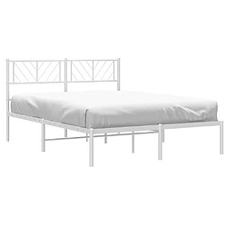 Avis Maison Chic Lit adulte 160x200cm- Cadre de lit métal avec tête de lit pour chambre blanc -MN48630