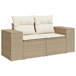 Avis vidaXL Salon de jardin avec coussins 8 pcs beige résine tressée