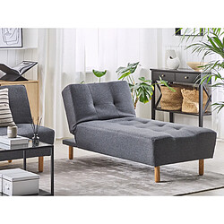 Beliani Chaise longue en tissu gris foncé ALSTEN