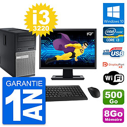 PC Tour Dell 9010 Ecran 19" Intel i3-3220 RAM 8Go Disque 500Go Windows 10 Wifi · Occasion 