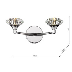 Acheter Luminaire Center Applique murale Luther chrome poli et cristal 2 ampoules