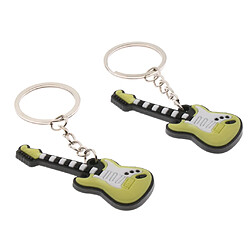 Acheter 2pcs musique porte-clés sac pendentif voiture porte-clés cadeau guitare électrique