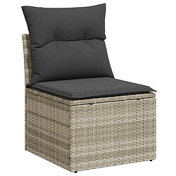 Acheter vidaXL Salon de jardin avec coussins 7 pcs gris clair résine tressée