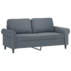 Maison Chic Canapé à 2 places,Sofa de Salon,Canapé droit Gris foncé 140 cm Velours -GKD164006