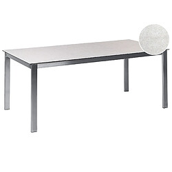 Beliani Table de jardin 180 x 90 cm Verre Blanc COSOLETO