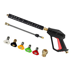 Haute pression rondelle pistolet quick connect kit Nettoyeur haute pression Pistolet avec Rallonge 4000 PSI, à Feu Laveuse À pression avec M22-14mm/15mm Raccord, 5 couleur Buse Conseils